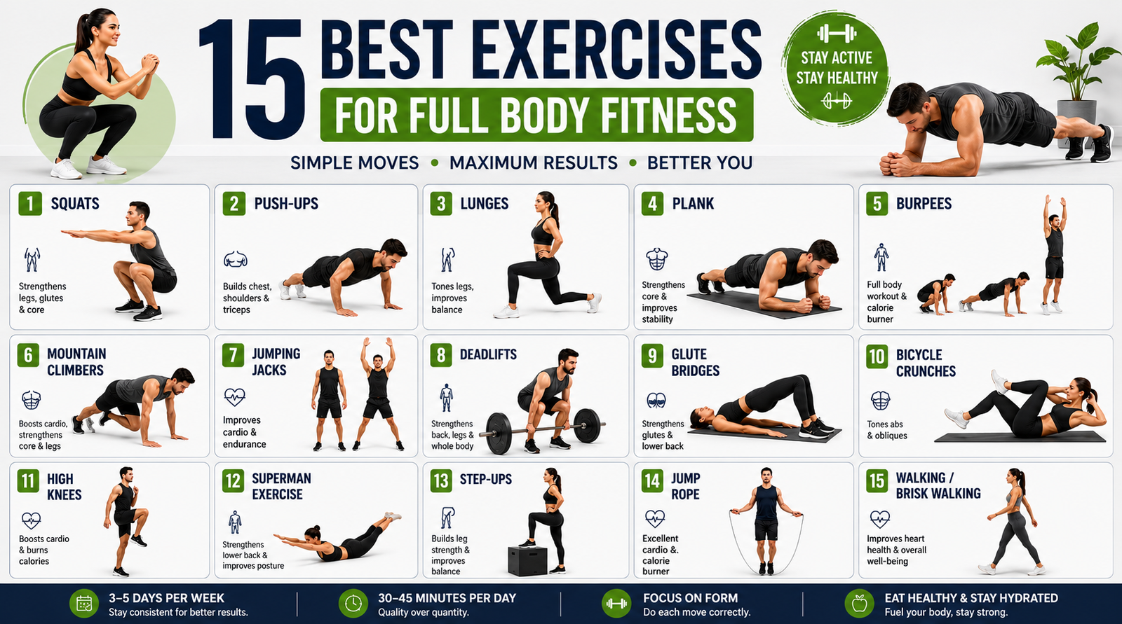 15 Best Exercises for Full Body Fitness