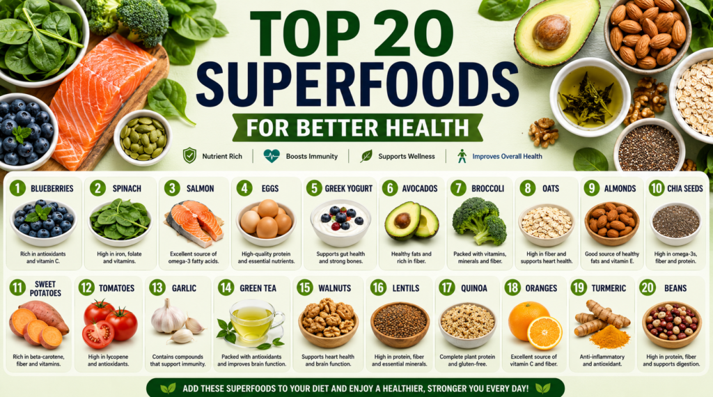 Top 20 Superfoods for Better Health