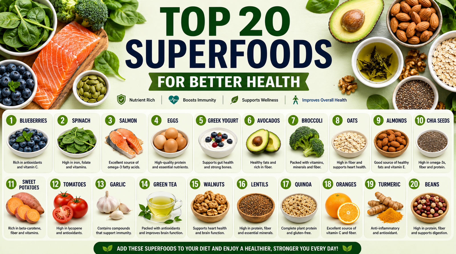 Top 20 Superfoods for Better Health